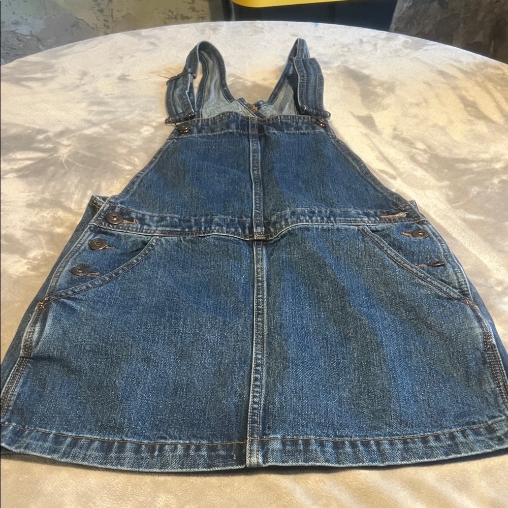 Free People denim skirt overalls. Size 27. Missing one button.